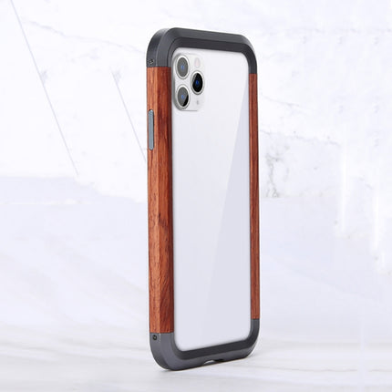 For iPhone 11 Pro Max R-JUST Metal + Wood Frame Protective Case-garmade.com