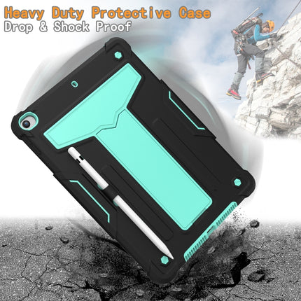 For iPad 10.2 / iPad Pro 10.5 T-shaped Bracket Contrast Color Shockproof PC + Silicone Flat Protective Case(Black+Mint Geen)-garmade.com