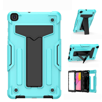 For Samsung Galaxy Tab A8.0 (2019) T290 T-shaped Bracket Contrast Color Shockproof PC + Silicone Flat Protective Case(Mint Green+Black)-garmade.com
