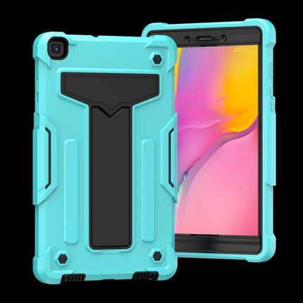 For Samsung Galaxy Tab A8.0 (2019) T290 T-shaped Bracket Contrast Color Shockproof PC + Silicone Flat Protective Case(Mint Green+Black)-garmade.com