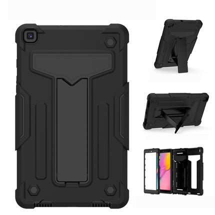 For Samsung Galaxy Tab A8.0 (2019) T290 T-shaped Bracket Contrast Color Shockproof PC + Silicone Flat Protective Case(Black+Black)-garmade.com