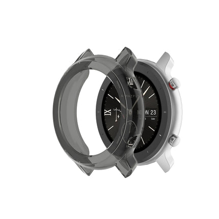 For Huami Amazfit GTR 42mm TPU Half Case Watch Case(Transparent Black)-garmade.com