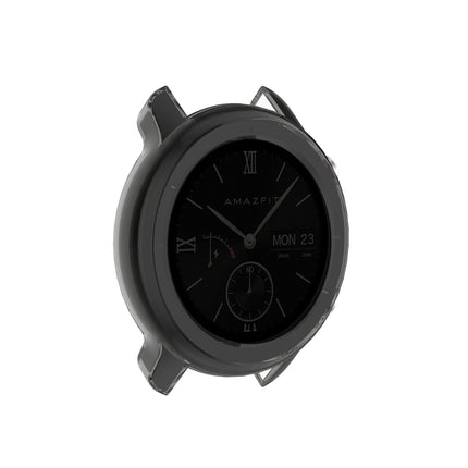 For Huami Amazfit GTR 42mm TPU Half Case Watch Case(Transparent Black)-garmade.com