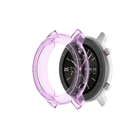 For Huami Amazfit GTR 42mm TPU Half Case Watch Case(Transparent Purple)-garmade.com