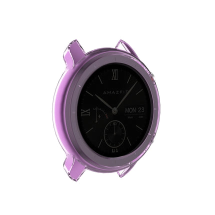 For Huami Amazfit GTR 42mm TPU Half Case Watch Case(Transparent Purple)-garmade.com