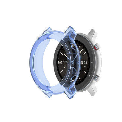 For Huami Amazfit GTR 47mm TPU Half Case Watch Case(Transparent Blue)-garmade.com