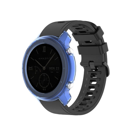 For Huami Amazfit GTR 47mm TPU Half Case Watch Case(Transparent Blue)-garmade.com
