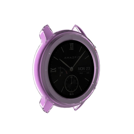 For Huami Amazfit GTR 47mm TPU Half Case Watch Case(Transparent Purple)-garmade.com