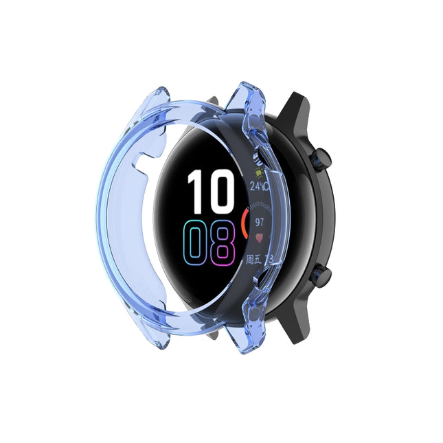 For Huawei Honor Magic watch2 46mm TPU Wrapped Empty Half Case Watch Case(Transparent Blue)-garmade.com
