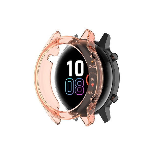 For Huawei Honor Magic watch2 42mm TPU Wrapped Empty Half Case Watch Case(Transparent Orange)-garmade.com