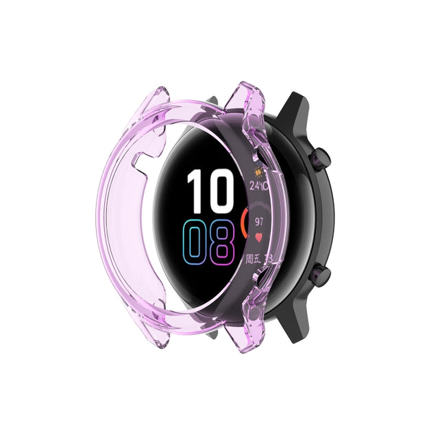 For Huawei Honor Magic watch2 42mm TPU Wrapped Empty Half Case Watch Case(Transparent Purple)-garmade.com