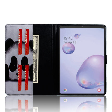 For Samsung Galaxy Tab A8.4 (2020) Colored Drawing Pattern Horizontal Flip PU Leather Case with Holder & Card Slots & Wallet(Panda)-garmade.com