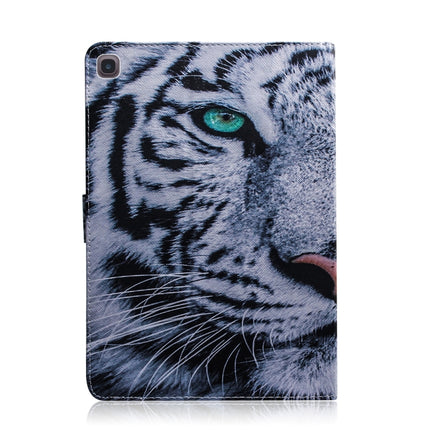 For Samsung Galaxy Tab A8.4 (2020) Colored Drawing Pattern Horizontal Flip PU Leather Case with Holder & Card Slots & Wallet(Tiger)-garmade.com