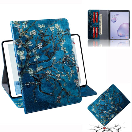 For Samsung Galaxy Tab A8.4 (2020) Colored Drawing Pattern Horizontal Flip PU Leather Case with Holder & Card Slots & Wallet(Apricot Blossom)-garmade.com