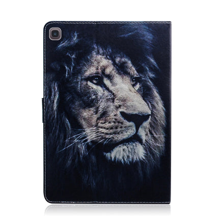 For Samsung Galaxy Tab A8.4 (2020) Colored Drawing Pattern Horizontal Flip PU Leather Case with Holder & Card Slots & Wallet(Lion)-garmade.com