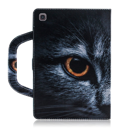 For Samsung Galaxy Tab A8.4 (2020) 3D Colored Drawing Horizontal Flip Leather Case with Holder & Card Slot & Wallet & Handle(Half Face Cat)-garmade.com