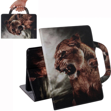 For Samsung Galaxy Tab A8.4 (2020) 3D Colored Drawing Horizontal Flip Leather Case with Holder & Card Slot & Wallet & Handle(Lion)-garmade.com