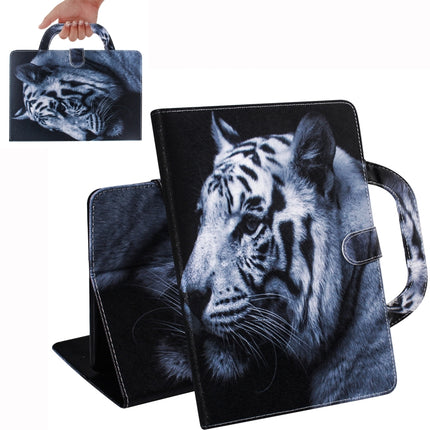 For Samsung Galaxy Tab A8.4 (2020) 3D Colored Drawing Horizontal Flip Leather Case with Holder & Card Slot & Wallet & Handle(White Tiger)-garmade.com