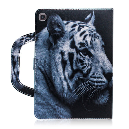 For Samsung Galaxy Tab A8.4 (2020) 3D Colored Drawing Horizontal Flip Leather Case with Holder & Card Slot & Wallet & Handle(White Tiger)-garmade.com