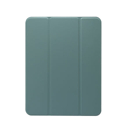 3-folding Electric Pressed Skin Texture Leather Smart Tablet Case For iPad Pro 11 2022/2021/2020(Deep Green)-garmade.com
