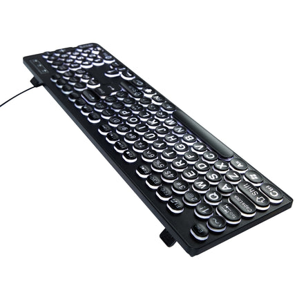 MC-K315 104 Keys Large Characters Blacklit Wired Keyboard(Black)-garmade.com