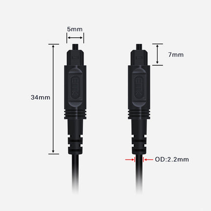 1m EMK OD2.2mm Digital Audio Optical Fiber Cable Plastic Speaker Balance Cable(Silver Grey)-garmade.com