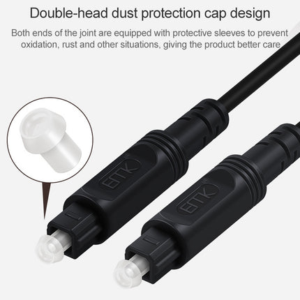 2m EMK OD2.2mm Digital Audio Optical Fiber Cable Plastic Speaker Balance Cable(White)-garmade.com