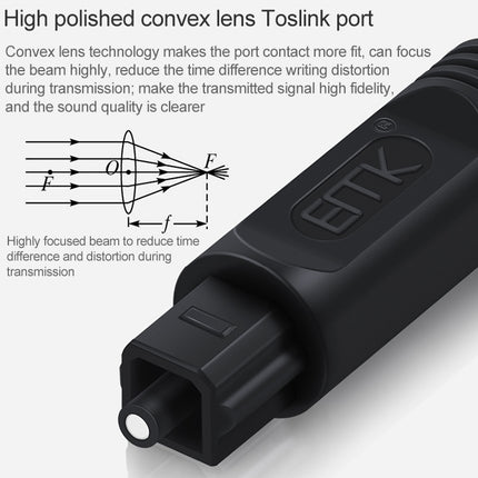 10m EMK OD2.2mm Digital Audio Optical Fiber Cable Plastic Speaker Balance Cable(Black)-garmade.com