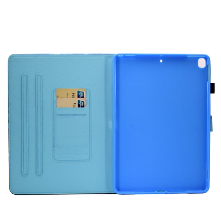 For iPad 10.2 / iPad Pro 10.5 Colored Drawing Stitching Horizontal Flip Leather Case with Holder & Card Slots & Sleep / Wake-up Function(Blue Sky Starfish)-garmade.com