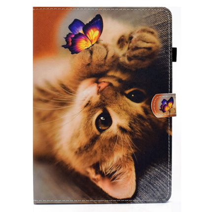 For iPad 10.2 / iPad Pro 10.5 Colored Drawing Stitching Horizontal Flip Leather Case with Holder & Card Slots & Sleep / Wake-up Function(Butterfly Cat)-garmade.com