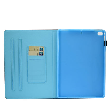 For iPad 9.7 (2017) / (2018) / Air 2 / Air Colored Drawing Stitching Horizontal Flip Leather Case with Holder & Card Slots & Sleep / Wake-up Function(Blue Sky Starfish)-garmade.com