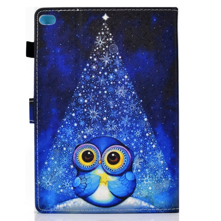 For iPad 9.7 (2017) / (2018) / Air 2 / Air Colored Drawing Stitching Horizontal Flip Leather Case with Holder & Card Slots & Sleep / Wake-up Function(Night Sky Owl)-garmade.com