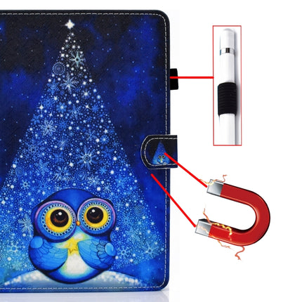 For iPad 9.7 (2017) / (2018) / Air 2 / Air Colored Drawing Stitching Horizontal Flip Leather Case with Holder & Card Slots & Sleep / Wake-up Function(Night Sky Owl)-garmade.com