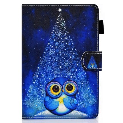 For iPad mini 5 / mini 4 / mini 3 / mini 2 / mini Colored Drawing Stitching Horizontal Flip Leather Case with Holder & Card Slots & Sleep / Wake-up Function(Night Sky Owl)-garmade.com