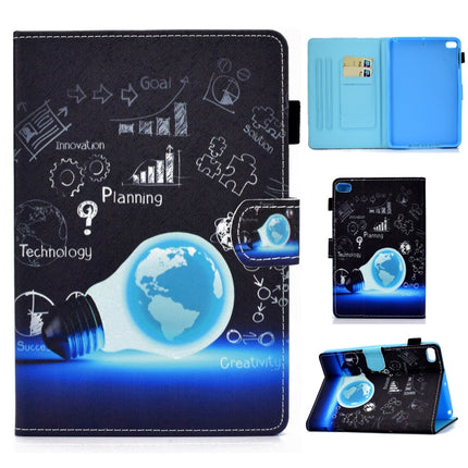 For iPad mini 5 / mini 4 / mini 3 / mini 2 / mini Colored Drawing Stitching Horizontal Flip Leather Case with Holder & Card Slots & Sleep / Wake-up Function(Lamp Bulb)-garmade.com