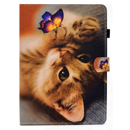 For iPad Pro 11 inch (2020) Colored Drawing Stitching Horizontal Flip Leather Tablet Case with Holder & Card Slots & Sleep / Wake-up Function(Butterfly Cat)-garmade.com
