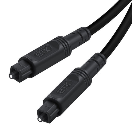 8m EMK OD4.0mm Square Port to Square Port Digital Audio Speaker Optical Fiber Connecting Cable(Black)-garmade.com