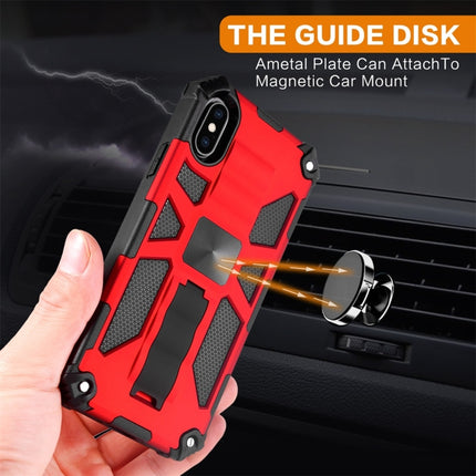 For iPhone X / XS Shockproof TPU + PC Magnetic Protective Case with Holder(Rose Gold)-garmade.com