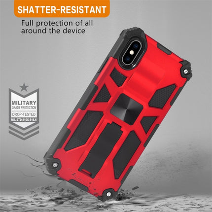 For iPhone X / XS Shockproof TPU + PC Magnetic Protective Case with Holder(Black)-garmade.com