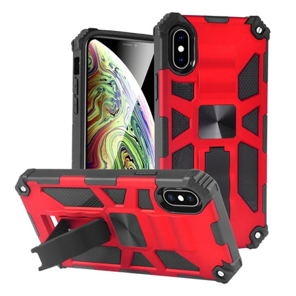 For iPhone X / XS Shockproof TPU + PC Magnetic Protective Case with Holder(Blue)-garmade.com