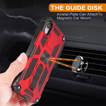 For iPhone XR Shockproof TPU + PC Magnetic Protective Case with Holder(Red)-garmade.com