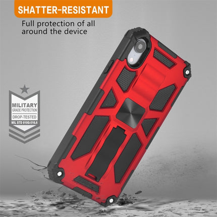 For iPhone XR Shockproof TPU + PC Magnetic Protective Case with Holder(Rose Gold)-garmade.com