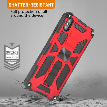 For iPhone XS Max Shockproof TPU + PC Magnetic Protective Case with Holder(Red)-garmade.com