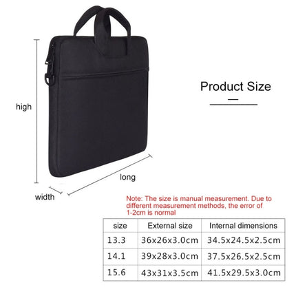 For 14.1 inch ST01S Waterproof Oxford Laptop Diagonal Shoulder Handbag(Black)-garmade.com