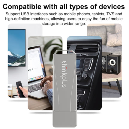 Lenovo Thinkplus USB 3.0 Rotating Flash Drive, Memory:64GB(Silver)-garmade.com