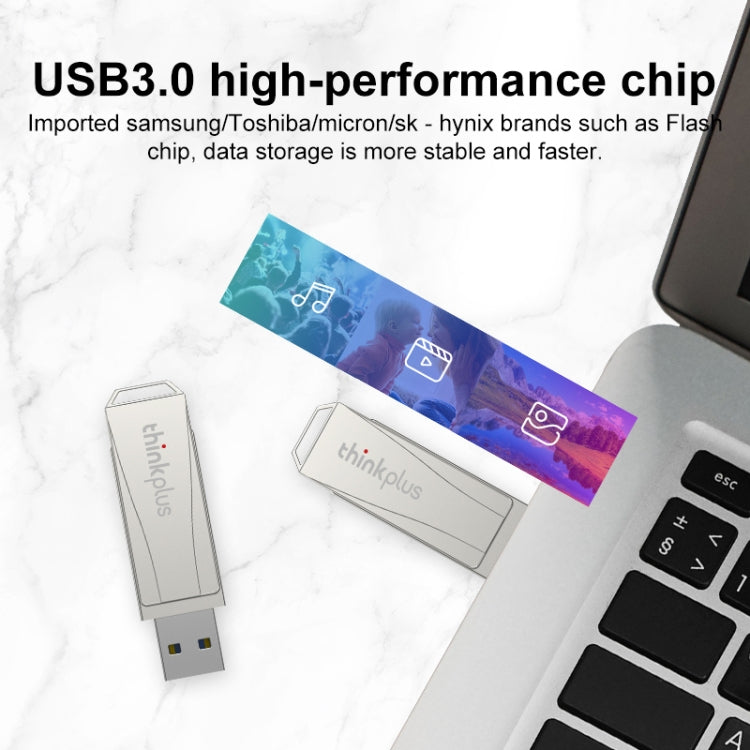 Lenovo Thinkplus USB Rotating Flash Drive, Memory:64GB(Silver)