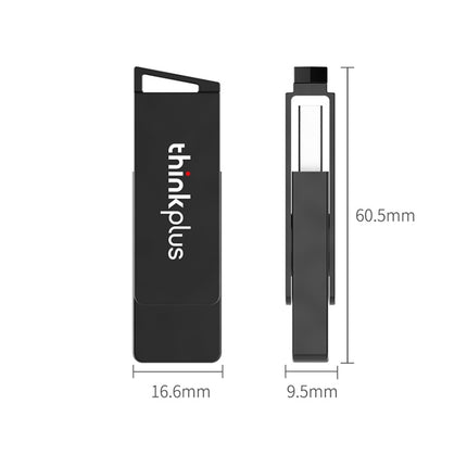 Lenovo Thinkplus USB 3.0 Rotating Flash Drive, Memory:128GB(Black)-garmade.com