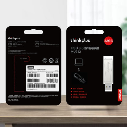 Lenovo Thinkplus USB 3.0 Rotating Flash Drive, Memory:128GB(Silver)-garmade.com