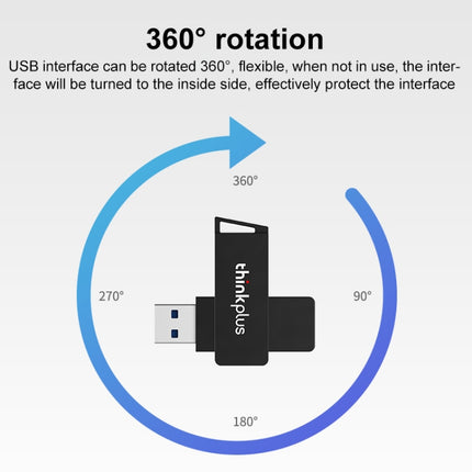 Lenovo Thinkplus USB 3.0 Rotating Flash Drive, Memory:256GB(Black)-garmade.com