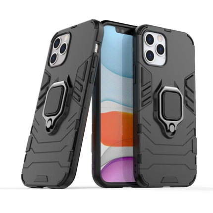 For iPhone 12 / 12 Pro Shockproof PC + TPU Protective Case with Magnetic Ring Holder(Black)-garmade.com